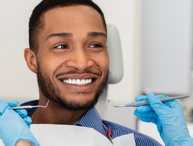 man at the dentist