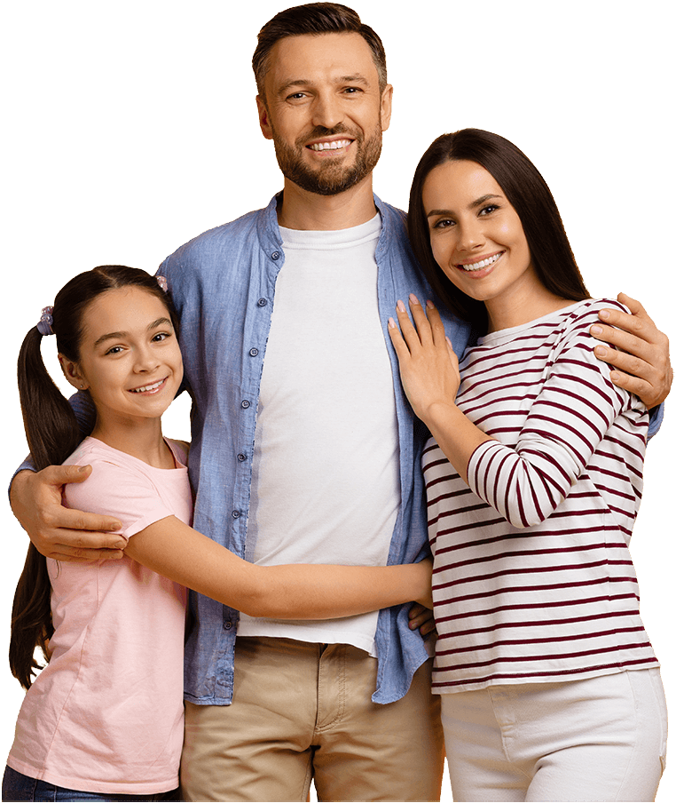 young family smiling